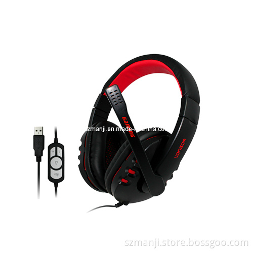 Computer Wired USB Gaming Headphone with Mic